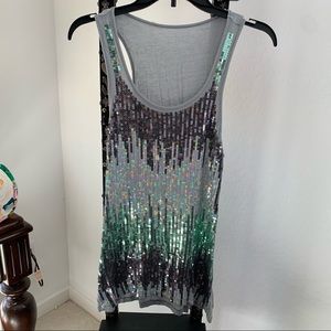 Ombré Sequin Sparkle Tank Top